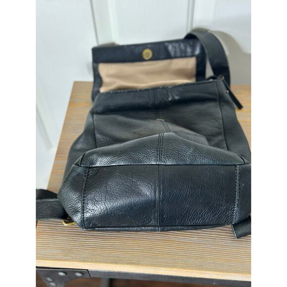 American Leather Company Bag Black Genuine Leather Preppy School Backpack - Picture 6 of 12